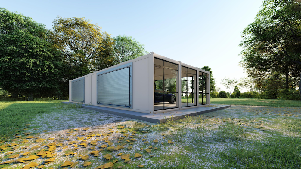 シャッター車庫 ガレージのユニットハウス ユニットハウス プレハブメーカー Zouhouse ゾウハウス